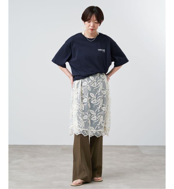 IENA「《一部店舗限定/UVカット/防シワ》DRYストレッチ スリムフレアパンツ」|スラックス|
