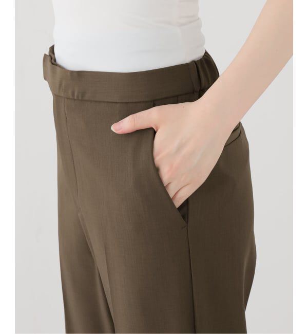 IENA「《一部店舗限定/UVカット/防シワ》DRYストレッチ スリムフレアパンツ」|スラックス|