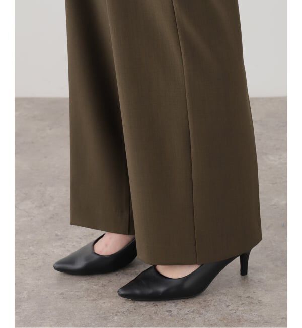 IENA「《一部店舗限定/UVカット/防シワ》DRYストレッチ スリムフレアパンツ」|スラックス|