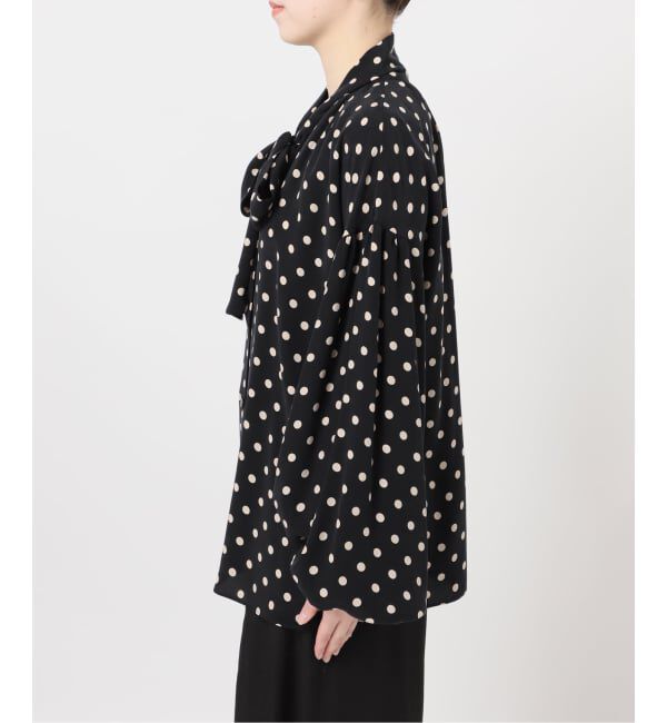 journal standard L'essage「《追加》IPEKERドット&フラワー/シアーボウタイブラウス」|シャツ・ブラウス|