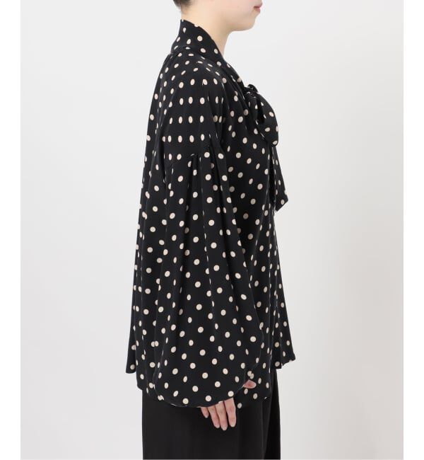 journal standard L'essage「《追加》IPEKERドット&フラワー/シアーボウタイブラウス」|シャツ・ブラウス|