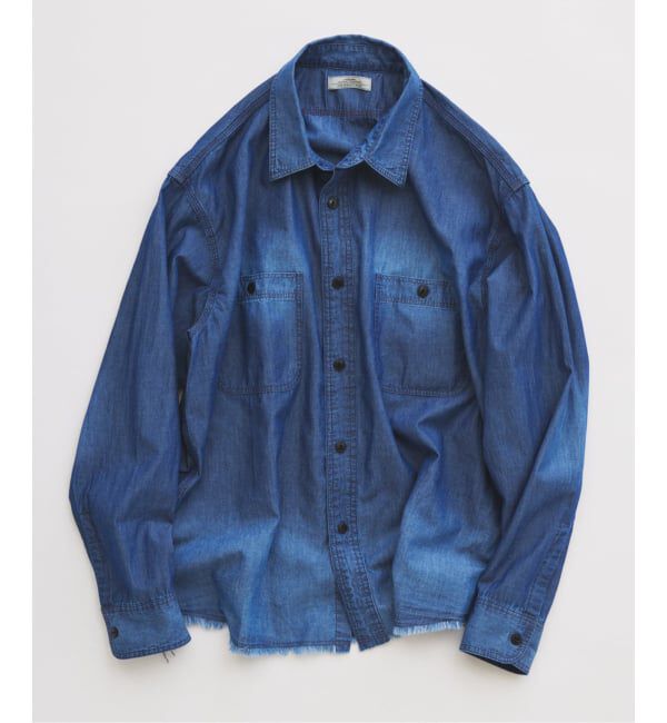 JOURNAL STANDARD relume「シャンブレー アンカット フリンジ シャツ」|シャツ・ブラウス|ネイビー