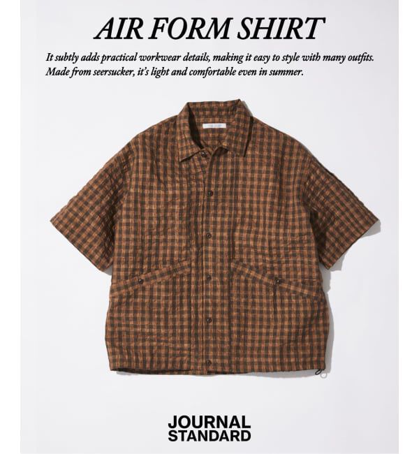 JOURNAL STANDARD「Airform / エアフォーム サッカー 半袖 シャツ」|シャツ・ブラウス|ブラウン