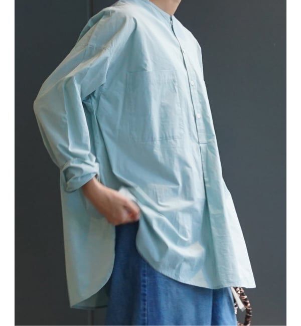 journal standard luxe「スジャータコットン ヘンリーシャツ」|シャツ・ブラウス|サックスブルー B