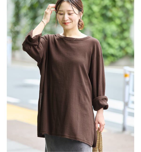 JOURNAL STANDARD「《追加》ソフトガーゼ2WAYビッグプルオーバー」|シャツ・ブラウス|ブラウン