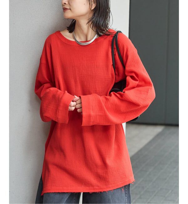 JOURNAL STANDARD「《追加》ソフトガーゼ2WAYビッグプルオーバー」|シャツ・ブラウス|レッド