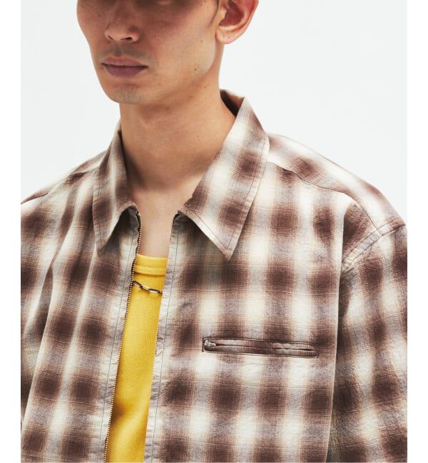 JOURNAL STANDARD「スペック チェック ボイル ジップ シャツ」|シャツ・ブラウス|