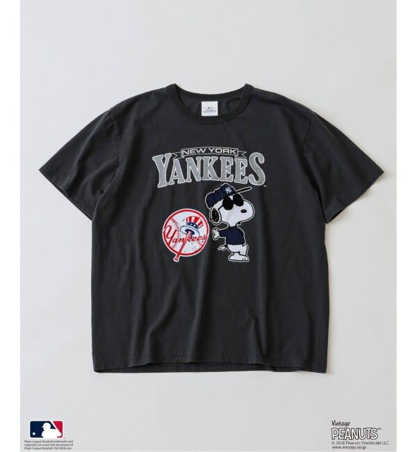 JOURNAL STANDARD relume「《追加予約》PEANUTS / ピーナッツ 別注 MLB ベースボール プリントTシャツ」|Tシャツ・カットソー|ブラック