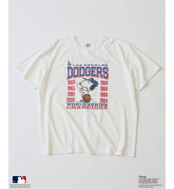 JOURNAL STANDARD relume「《追加予約》PEANUTS / ピーナッツ 別注 MLB ベースボール プリントTシャツ」|Tシャツ・カットソー|ホワイト