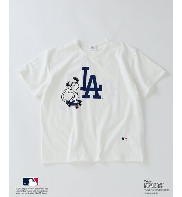 JOURNAL STANDARD relume「《追加予約》PEANUTS / ピーナッツ 別注 MLB ベースボール プリントTシャツ」|Tシャツ・カットソー|ホワイト A