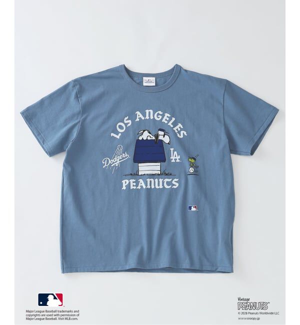 JOURNAL STANDARD relume「《追加予約》PEANUTS / ピーナッツ 別注 MLB ベースボール プリントTシャツ」|Tシャツ・カットソー|ブルー C