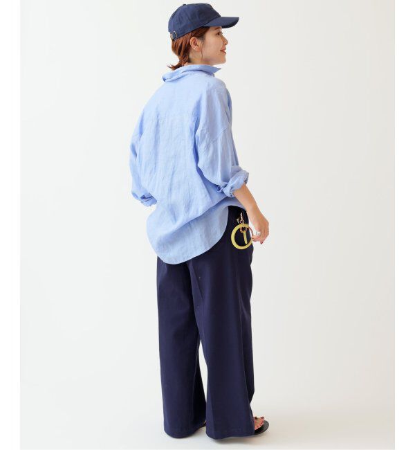 Spick and Span「≪追加≫80リネンカシュクールビッグシャツ」|シャツ・ブラウス|