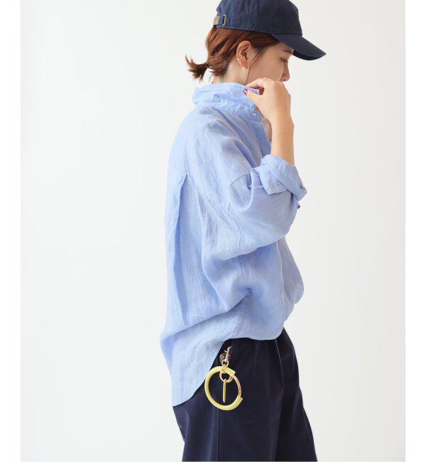 Spick and Span「≪追加≫80リネンカシュクールビッグシャツ」|シャツ・ブラウス|