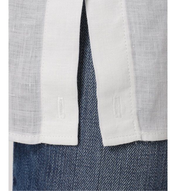 Spick and Span「≪追加≫80リネンカシュクールビッグシャツ」|シャツ・ブラウス|