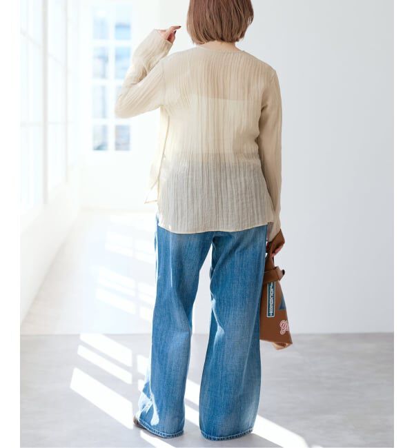Spick and Span「クレープクルーネックブラウス」|シャツ・ブラウス|