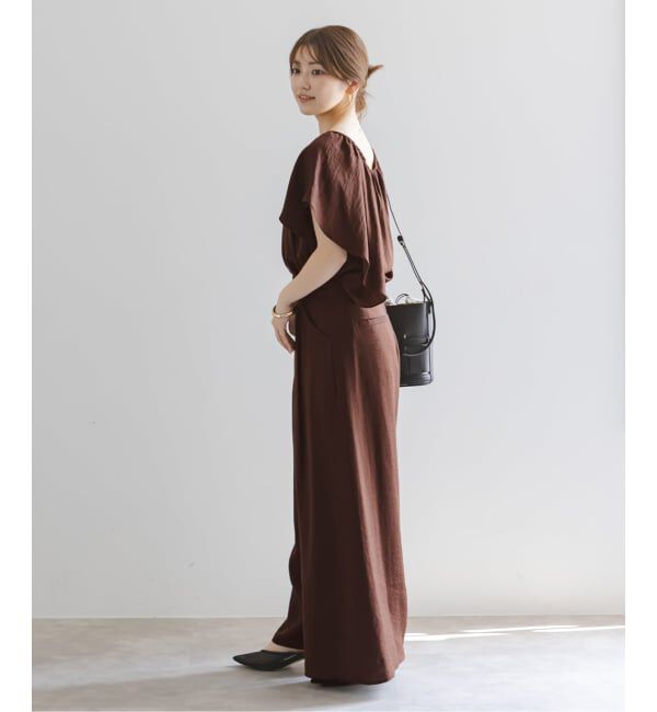 NOBLE「《セットアップ対応》【洗える】ファジーリネン2WAYフリルブラウス」|シャツ・ブラウス|