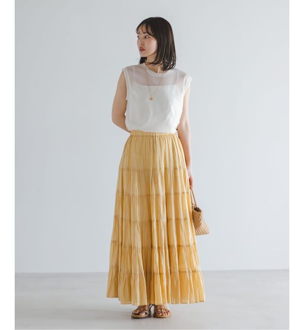 NOBLE「《追加》シアースキニーノースリーブトップス」|Tシャツ・カットソー|