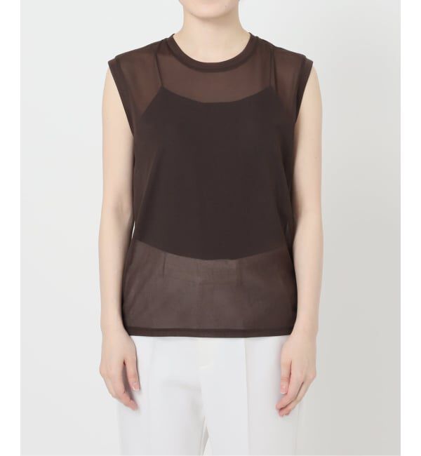 NOBLE「《追加》シアースキニーノースリーブトップス」|Tシャツ・カットソー|