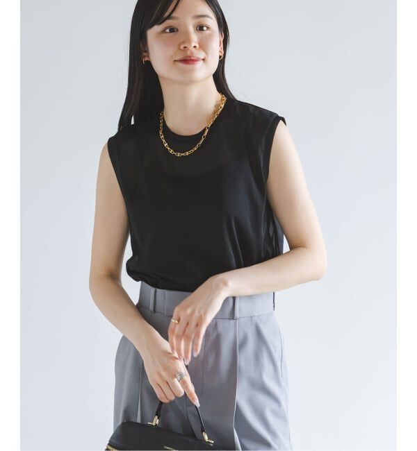 NOBLE「《追加》シアースキニーノースリーブトップス」|Tシャツ・カットソー|