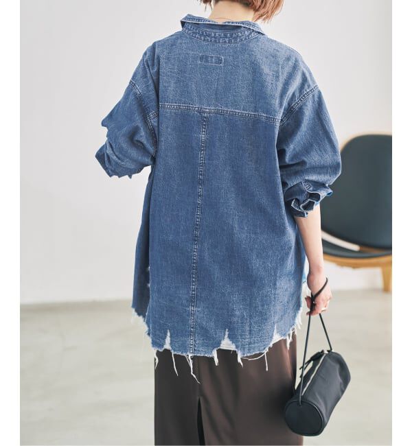Spick and Span「《予約》6ozダメージデニムシャツ」|シャツ・ブラウス|