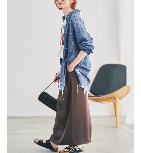 Spick and Span「《予約》6ozダメージデニムシャツ」|シャツ・ブラウス|