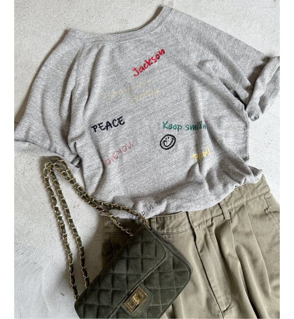FRAMeWORK「スラブ天竺刺繍ラグランTEE」|Tシャツ・カットソー|