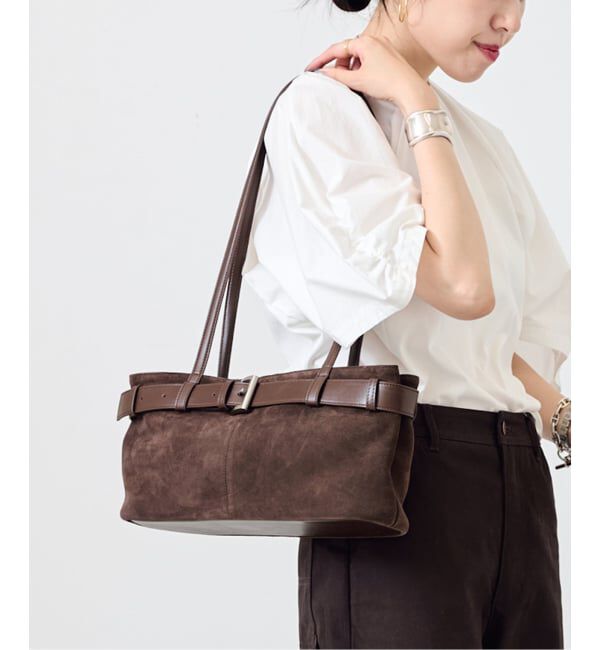  「MOLLINI /モリーニ BELT WIDE バッグ」|トートバッグ|ブラウン
