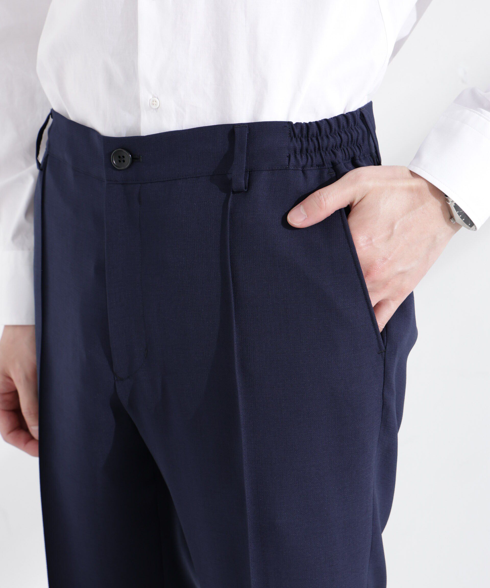 NANO universe「「N TROUSERS PREMIUM」強撚ピケストレッチパンツ(セットアップ可)」|スーツ|