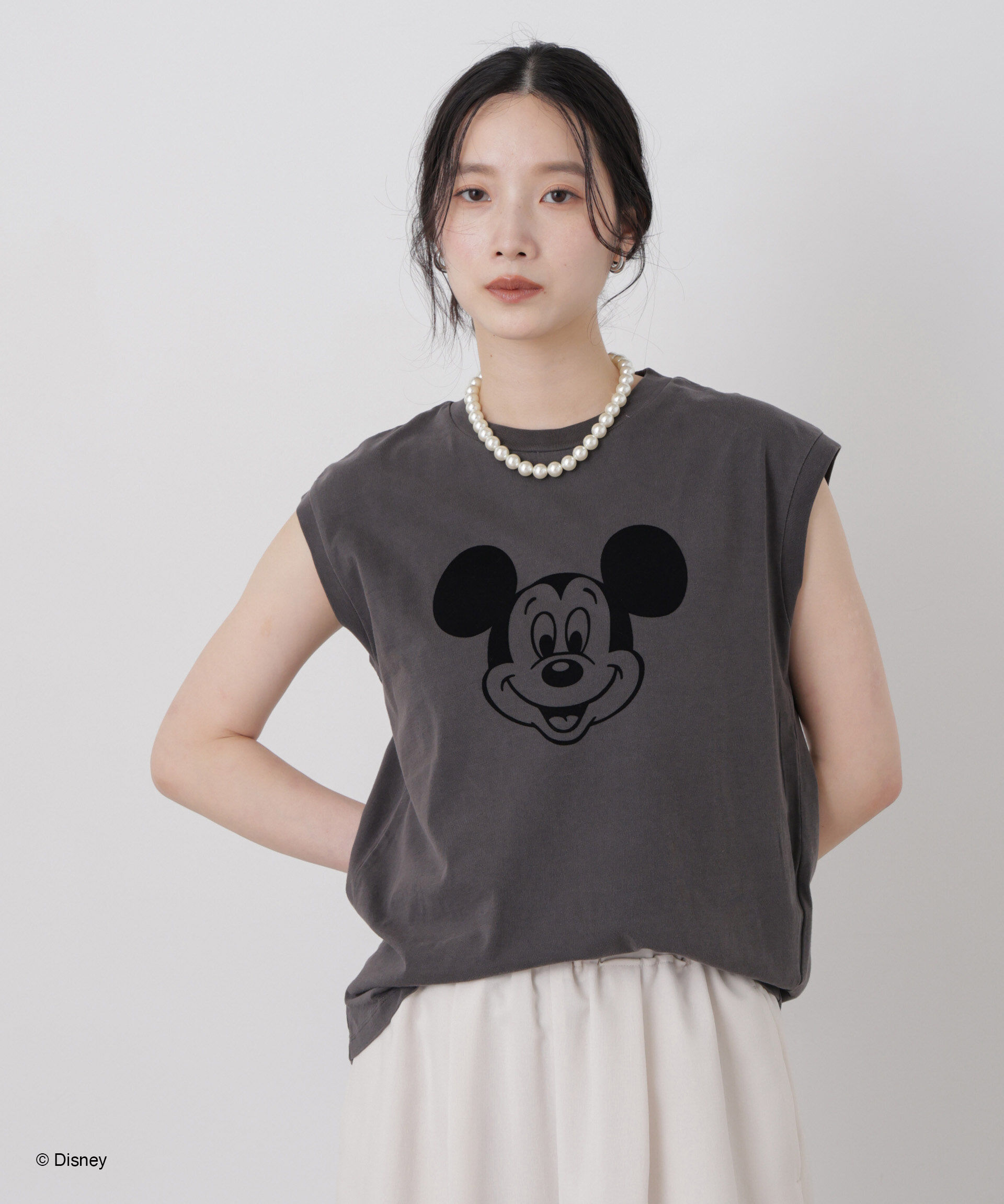 NANO universe「GOOD ROCK SPEED/ Mickey /French sleeve shirts」|Tシャツ・カットソー|ブラック