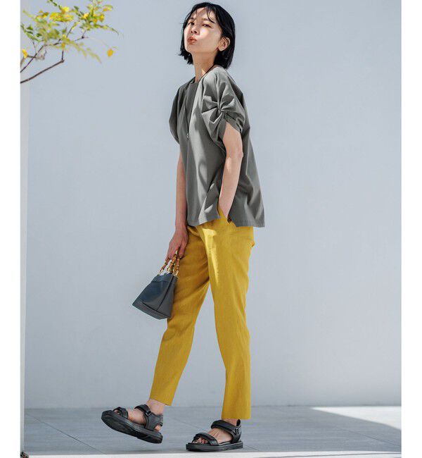 23区「【洗える】リネンレーヨンストレッチ テーパードパンツ」|その他|