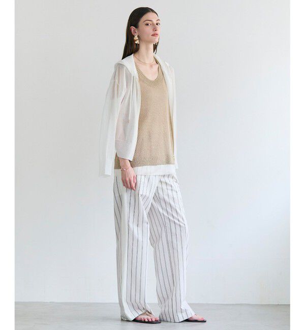 BEIGE,「SIDERITE / シアージップフーディーニット」|ニット・セーター|