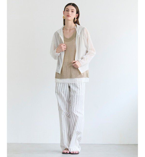 BEIGE,「SIDERITE / シアージップフーディーニット」|ニット・セーター|