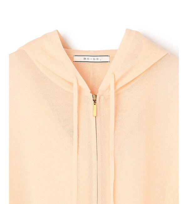 BEIGE,「SIDERITE / シアージップフーディーニット」|ニット・セーター|