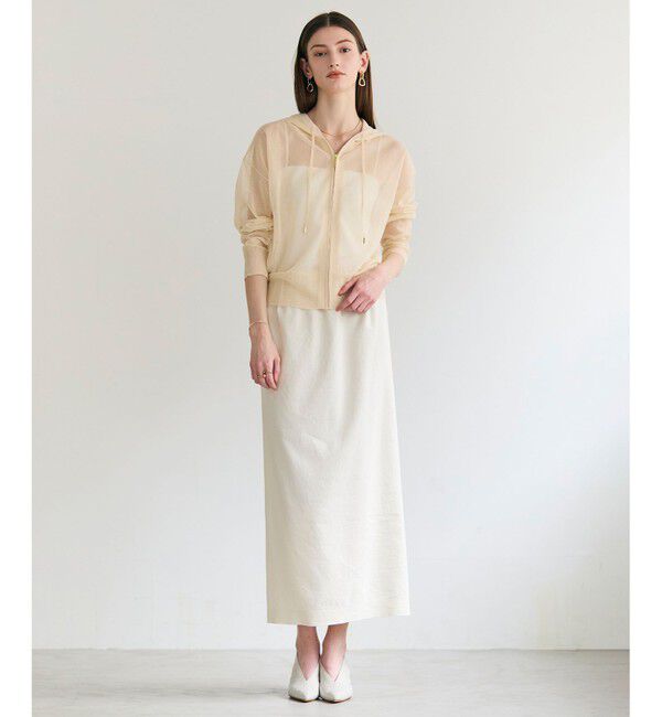 BEIGE,「SIDERITE / シアージップフーディーニット」|ニット・セーター|