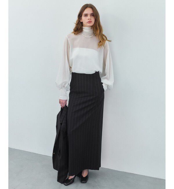 BEIGE,「MOYE / ニットドッキング ロングスリーブブラウス」|シャツ・ブラウス|