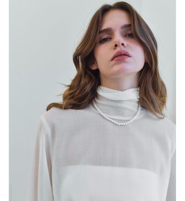 BEIGE,「MOYE / ニットドッキング ロングスリーブブラウス」|シャツ・ブラウス|