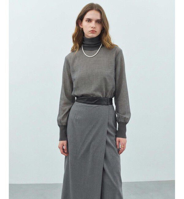 BEIGE,「MOYE / ニットドッキング ロングスリーブブラウス」|シャツ・ブラウス|