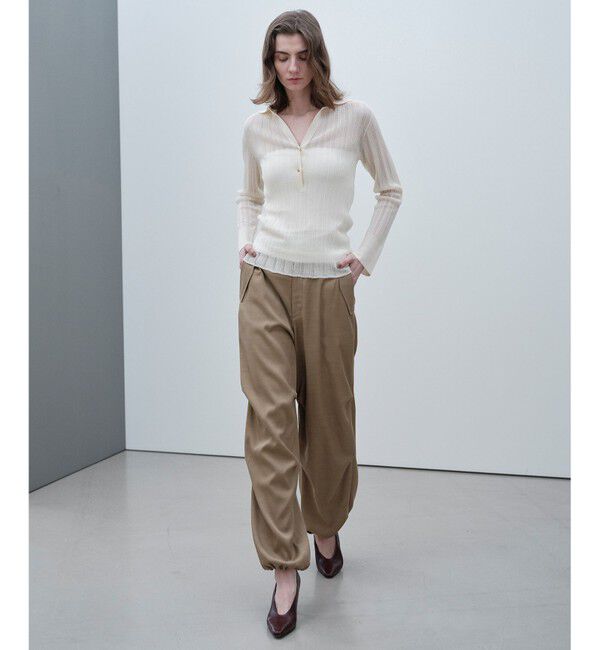BEIGE,「GOVERNOR / シアーリブ スキッパーニット」|ニット・セーター|