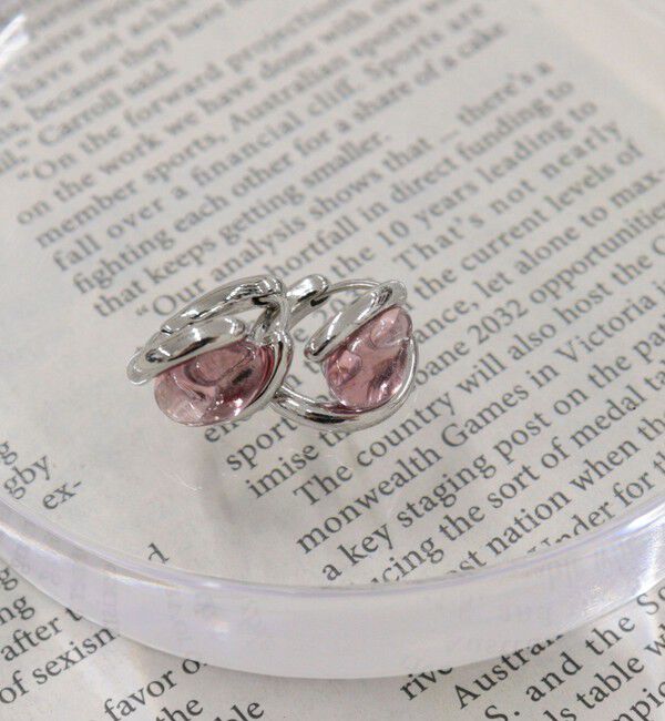 fredy emue「クリアストーンワンタッチピアス」|ピアス|ピンク