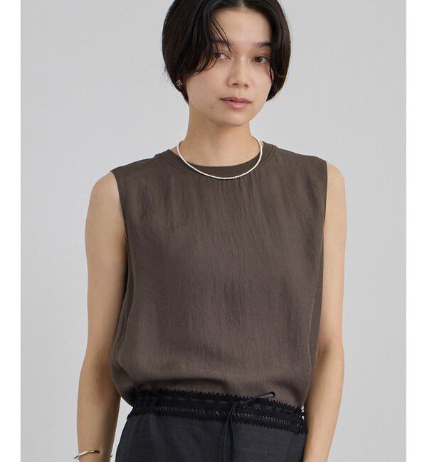 SALON adam et rope'「ブライトツイルタンクトップ / セットアップ対応・ドライタッチ」|Tシャツ・カットソー|ブラウン系(22)