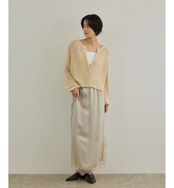 SALON adam et rope'「COTTON/YAC ラメ2WAYクロップドニットカーディガン」|カーディガン|