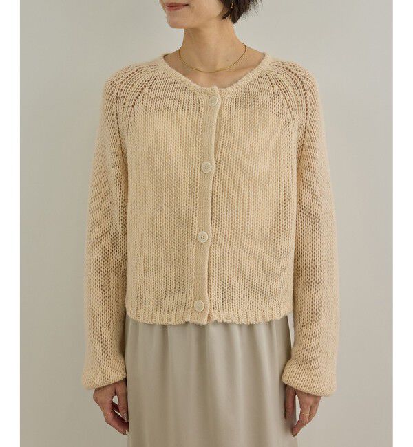 SALON adam et rope'「COTTON/YAC ラメ2WAYクロップドニットカーディガン」|カーディガン|