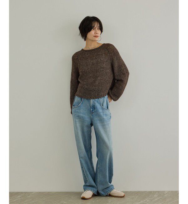 SALON adam et rope'「COTTON/YAC ラメ2WAYクロップドニットカーディガン」|カーディガン|