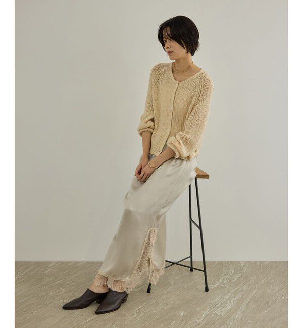SALON adam et rope'「COTTON/YAC ラメ2WAYクロップドニットカーディガン」|カーディガン|