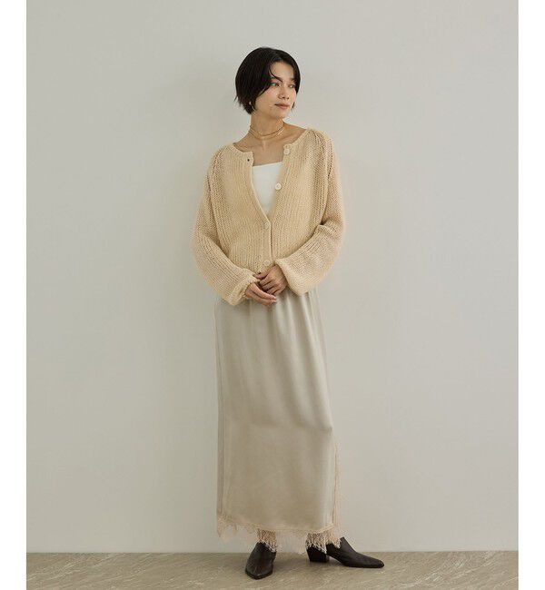 SALON adam et rope'「COTTON/YAC ラメ2WAYクロップドニットカーディガン」|カーディガン|