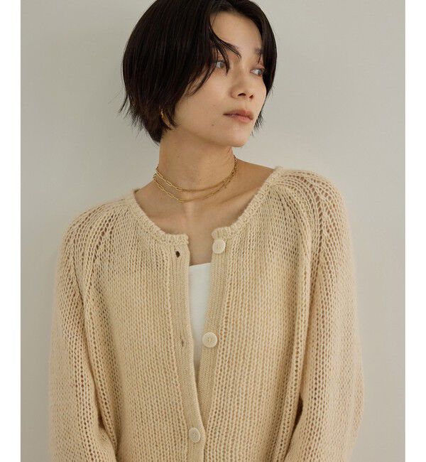SALON adam et rope'「COTTON/YAC ラメ2WAYクロップドニットカーディガン」|カーディガン|