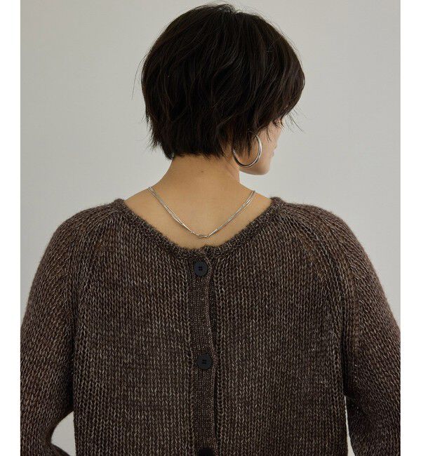 SALON adam et rope'「COTTON/YAC ラメ2WAYクロップドニットカーディガン」|カーディガン|