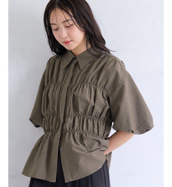 VIS「【夏トク価格】サッカーシャーリングバルーンシャツ」|シャツ・ブラウス|