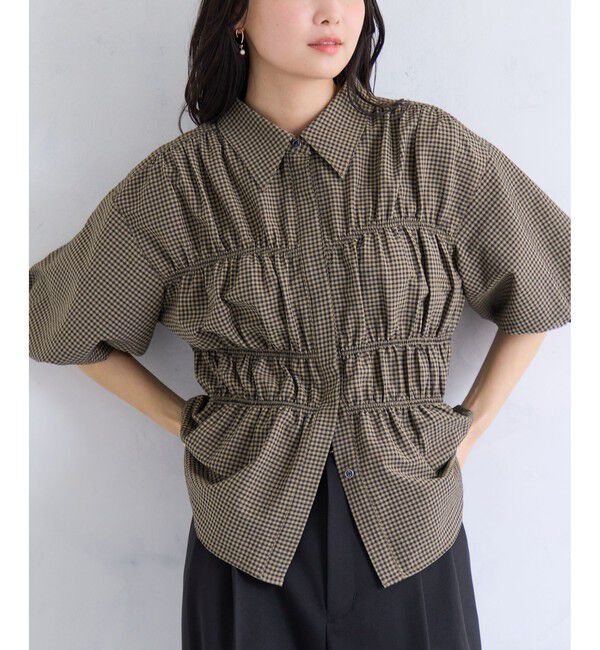 VIS「【夏トク価格】サッカーシャーリングバルーンシャツ」|シャツ・ブラウス|