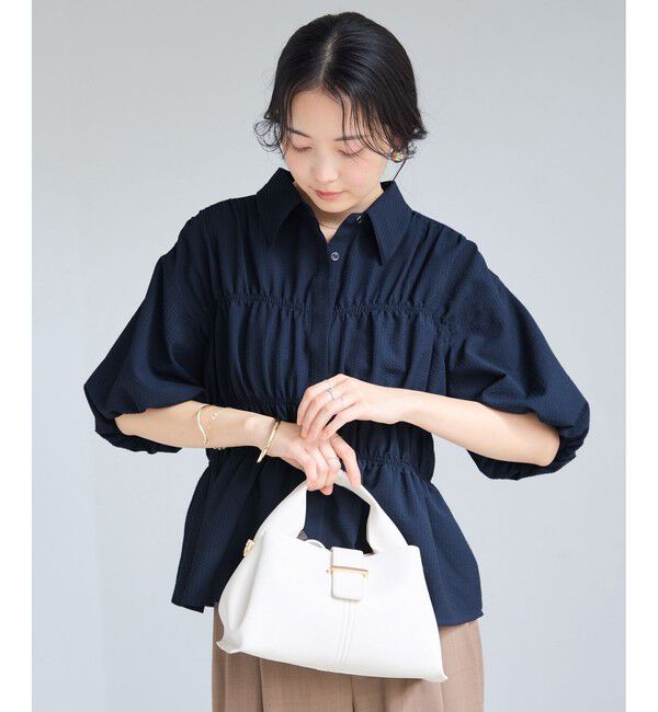 VIS「【夏トク価格】サッカーシャーリングバルーンシャツ」|シャツ・ブラウス|